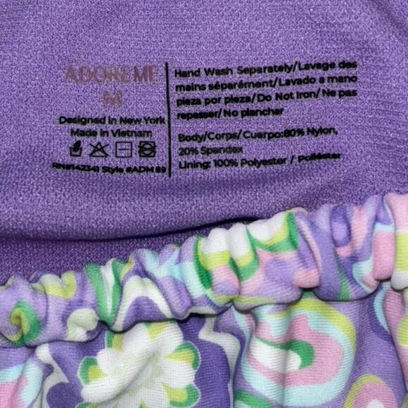 Adore Me Purple Floral Paisley String Bikini Bottom Womens M Swim Beach Vacation - Picture 8 of 10